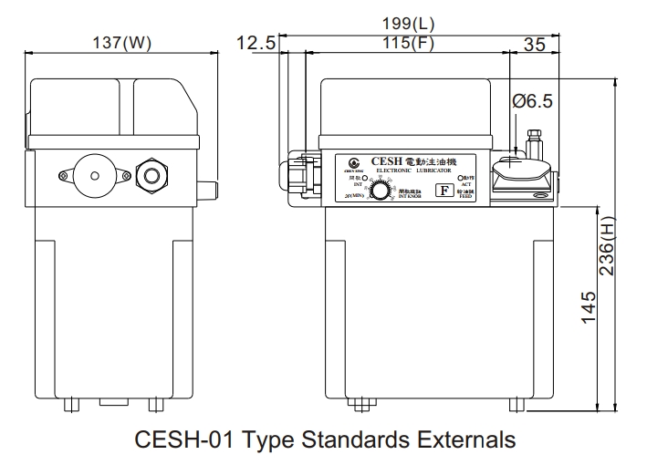 Thông số lắp đặt thiết bị bổi trơn CESH